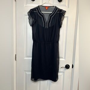Joe Fresh Navy Dress with White Detailed Neckline